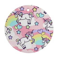 Unicorn Rainbow Ornament (round) by Nexatart