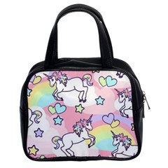 Unicorn Rainbow Classic Handbags (2 Sides) by Nexatart