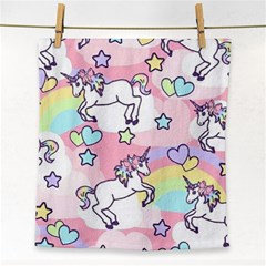 Unicorn Rainbow Face Towel by Nexatart