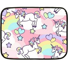 Unicorn Rainbow Fleece Blanket (mini) by Nexatart