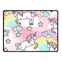 Unicorn Rainbow Fleece Blanket (small) by Nexatart