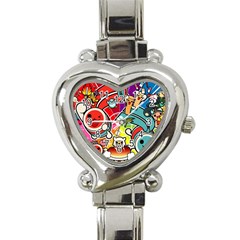 Cute Doodles Wallpaper Background Heart Italian Charm Watch by Nexatart