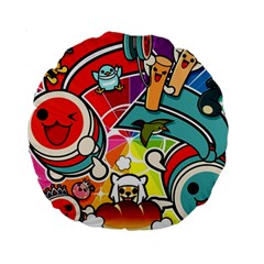 Cute Doodles Wallpaper Background Standard 15  Premium Round Cushions by Nexatart