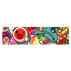 Cute Doodles Wallpaper Background Satin Scarf (oblong) by Nexatart