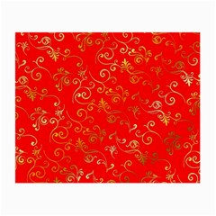 Golden Swrils Pattern Background Small Glasses Cloth by Nexatart