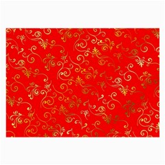 Golden Swrils Pattern Background Large Glasses Cloth by Nexatart