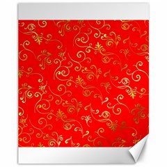 Golden Swrils Pattern Background Canvas 11  X 14   by Nexatart