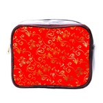 Golden Swrils Pattern Background Mini Toiletries Bags Front