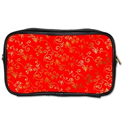 Golden Swrils Pattern Background Toiletries Bags by Nexatart