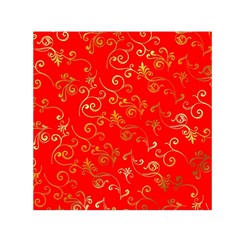 Golden Swrils Pattern Background Small Satin Scarf (square) by Nexatart