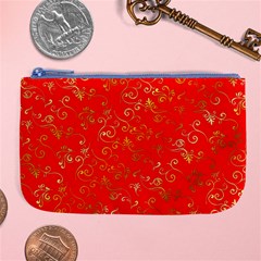 Golden Swrils Pattern Background Large Coin Purse by Nexatart