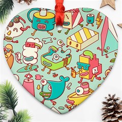 Summer Up Pattern Ornament (heart) by Nexatart