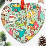 Summer Up Pattern Ornament (Heart) Front