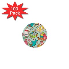 Summer Up Pattern 1  Mini Buttons (100 Pack)  by Nexatart