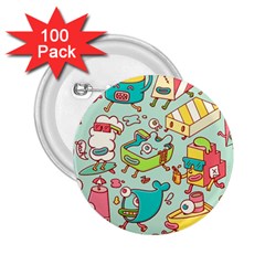 Summer Up Pattern 2 25  Buttons (100 Pack)  by Nexatart