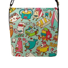 Summer Up Pattern Flap Messenger Bag (l)  by Nexatart