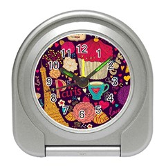 Cute Colorful Doodles Colorful Cute Doodle Paris Travel Alarm Clocks by Nexatart