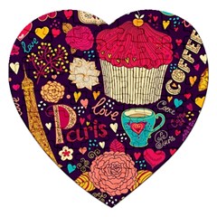 Cute Colorful Doodles Colorful Cute Doodle Paris Jigsaw Puzzle (heart) by Nexatart