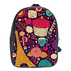 Cute Colorful Doodles Colorful Cute Doodle Paris School Bags(large)  by Nexatart