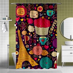 Cute Colorful Doodles Colorful Cute Doodle Paris Shower Curtain 48  X 72  (small)  by Nexatart