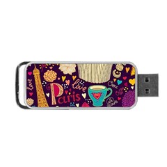 Cute Colorful Doodles Colorful Cute Doodle Paris Portable Usb Flash (one Side) by Nexatart