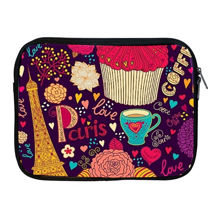 Cute Colorful Doodles Colorful Cute Doodle Paris Apple iPad 2/3/4 Zipper Cases