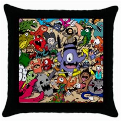 Hipster Wallpaper Pattern Throw Pillow Case (black) by Nexatart