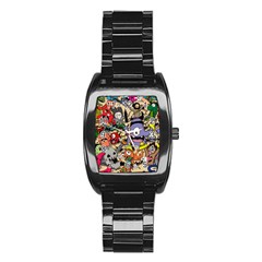 Hipster Wallpaper Pattern Stainless Steel Barrel Watch by Nexatart