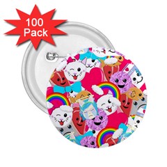 Cute Cartoon Pattern 2 25  Buttons (100 Pack)  by Nexatart