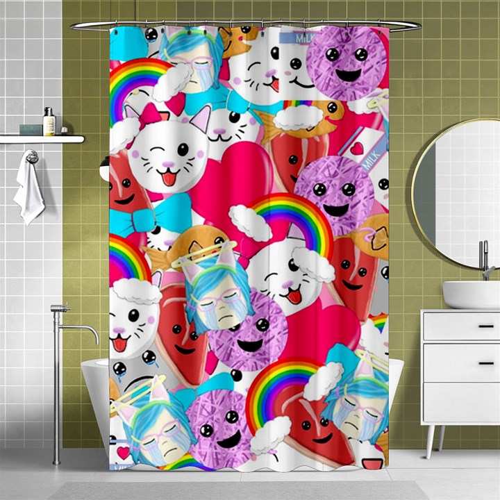 Cute Cartoon Pattern Shower Curtain 48  x 72  (Small) 