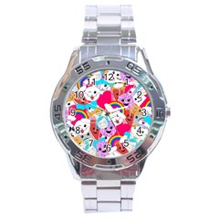 Cute Cartoon Pattern Stainless Steel Analogue Watch by Nexatart