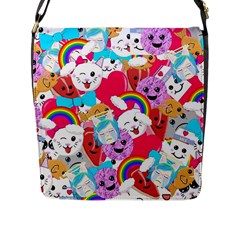 Cute Cartoon Pattern Flap Messenger Bag (l)  by Nexatart