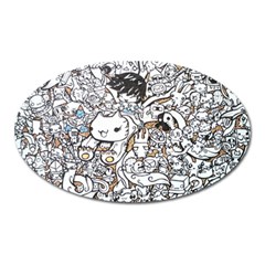 Cute Doodles Oval Magnet