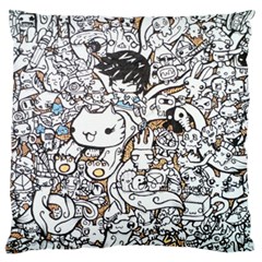 Cute Doodles Large Flano Cushion Case (two Sides) by Nexatart