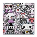 Kawaii Graffiti And Cute Doodles Tile Coasters Front