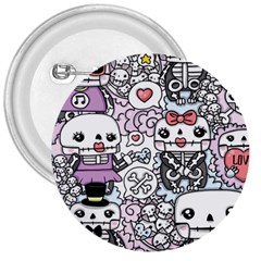 Kawaii Graffiti And Cute Doodles 3  Buttons by Nexatart