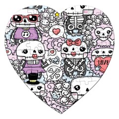 Kawaii Graffiti And Cute Doodles Jigsaw Puzzle (heart) by Nexatart