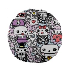 Kawaii Graffiti And Cute Doodles Standard 15  Premium Flano Round Cushions by Nexatart