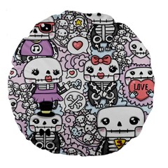 Kawaii Graffiti And Cute Doodles Large 18  Premium Flano Round Cushions by Nexatart