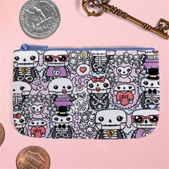 Kawaii Graffiti And Cute Doodles Large Coin Purse by Nexatart