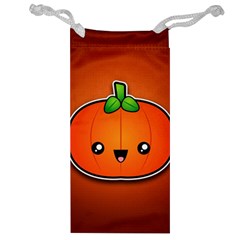 Simple Orange Pumpkin Cute Halloween Jewelry Bag