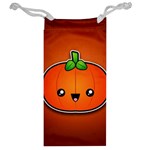 Simple Orange Pumpkin Cute Halloween Jewelry Bag Back