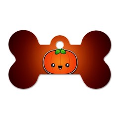 Simple Orange Pumpkin Cute Halloween Dog Tag Bone (one Side) by Nexatart