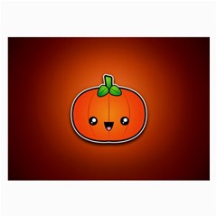 Simple Orange Pumpkin Cute Halloween Large Glasses Cloth (2-side) by Nexatart