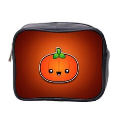 Simple Orange Pumpkin Cute Halloween Mini Toiletries Bag 2-side