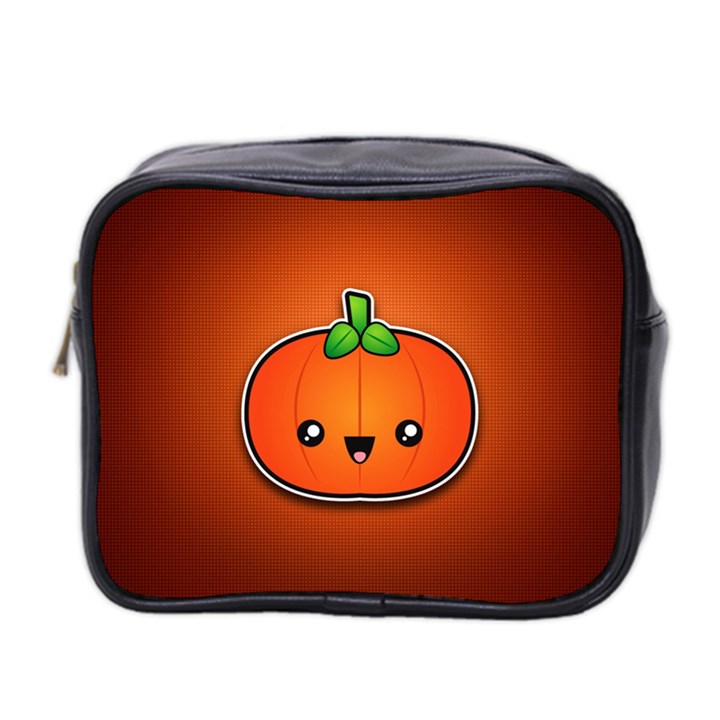 Simple Orange Pumpkin Cute Halloween Mini Toiletries Bag 2-Side