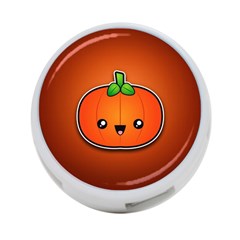 Simple Orange Pumpkin Cute Halloween 4-port Usb Hub (two Sides)  by Nexatart