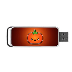 Simple Orange Pumpkin Cute Halloween Portable Usb Flash (one Side) by Nexatart