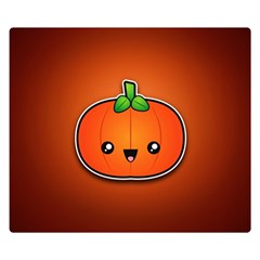 Simple Orange Pumpkin Cute Halloween Double Sided Flano Blanket (small)  by Nexatart