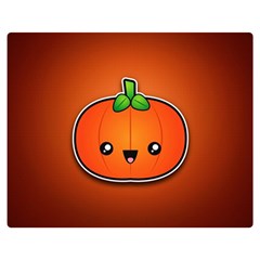 Simple Orange Pumpkin Cute Halloween Double Sided Flano Blanket (medium)  by Nexatart